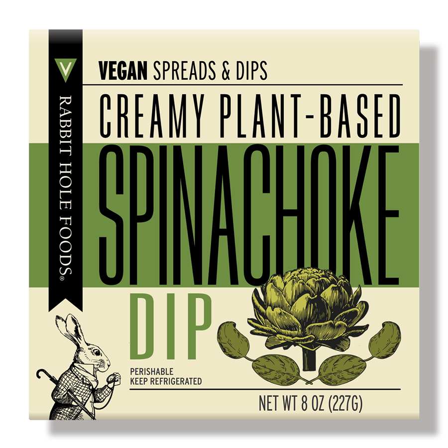 SPINACHOKE DIP product “RABBIT HOLE FOODS® VEGAN SPREADS AND DIPS CREAMY PLANT-BASED SPINACHOKE DIP” 
